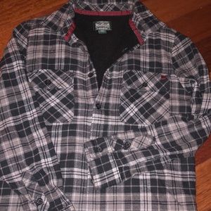 Woolrich plaid fleece lined shirt Boys 14 16